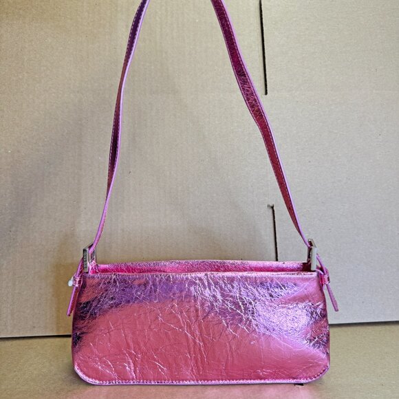 By Far Dulce Metallic Leather Shoulder Bag – Pink - Picture 7 of 9
